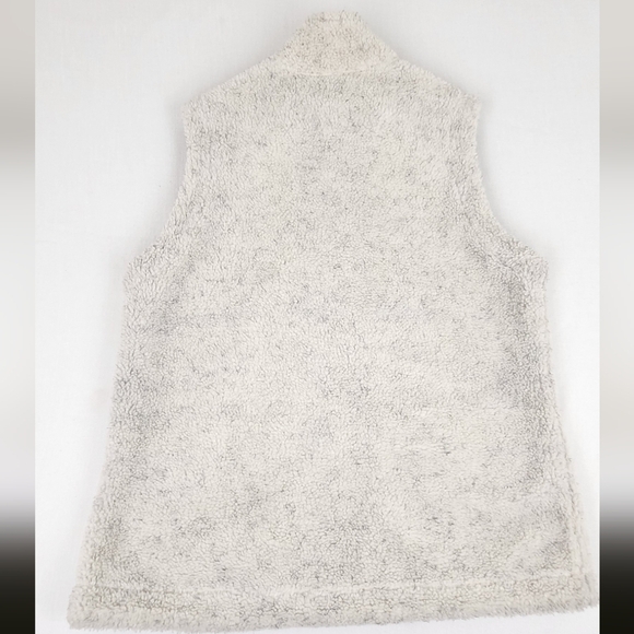 Orvis White & Grey Fuzzy Floral Lined Zip Up Vest. - Picture 5 of 7